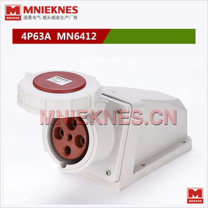 4孔63A工业插座 MNIEKNES国曼明装插座MN6412 三相四线插座3P+E