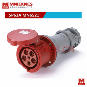 5孔63A工业连接器插座 MNIEKNES连接器插头MN6521 IP44 3P+E+N