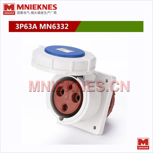3孔63A暗装工业插座 MNIEKNES国曼工业插座MN6332 220V 2P+E IP67